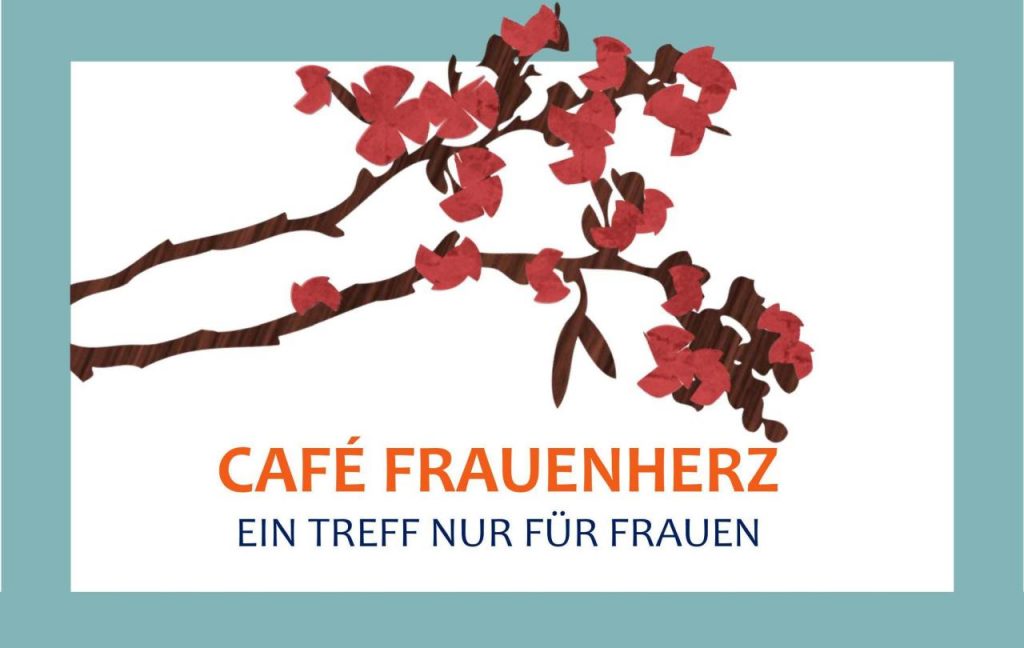 Grafik mit einem roten Blumenzweig für das Café Frauenherz.
