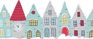 Weihnachtliche Häusergruppe